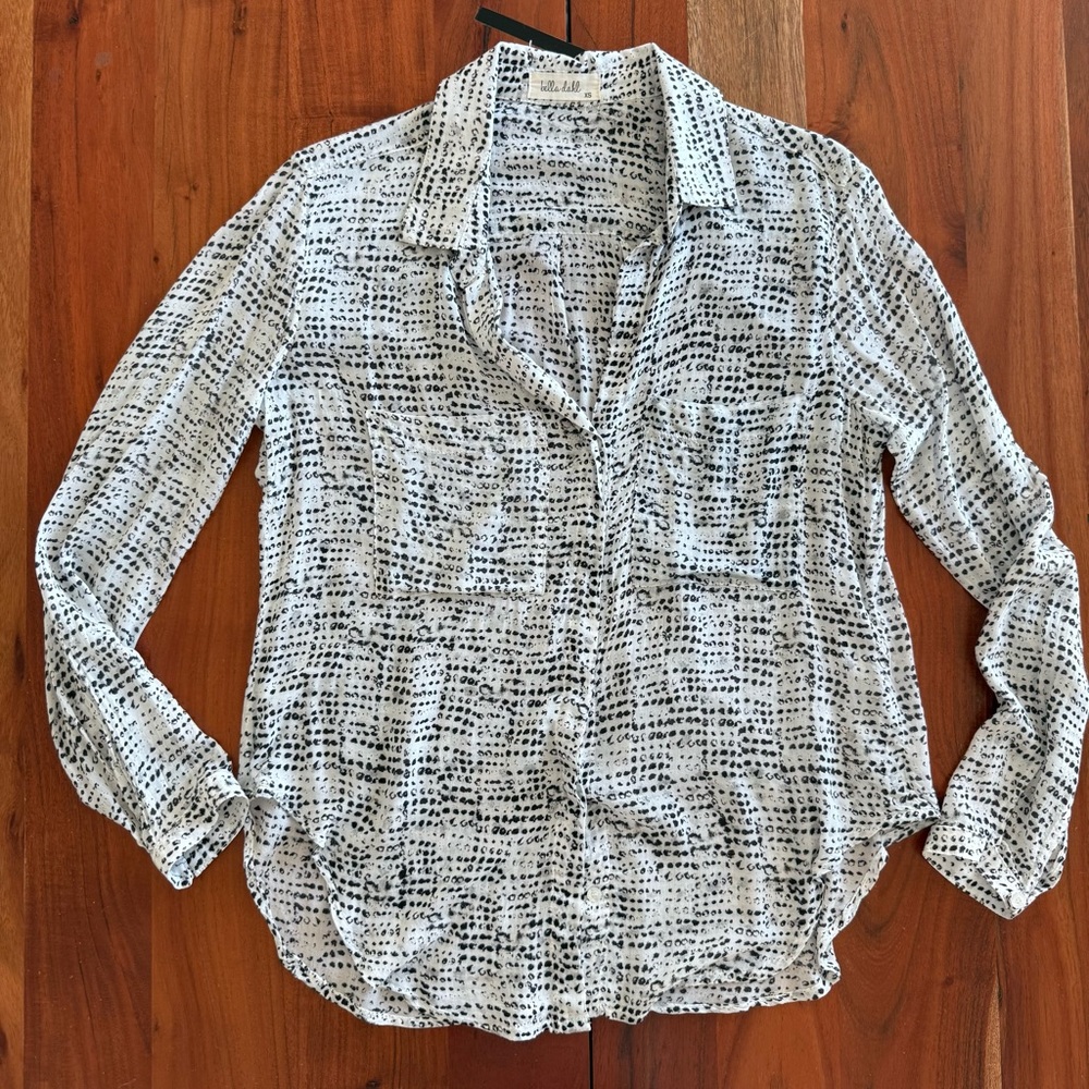 Bella Dahl Black and White Button Down Shirt